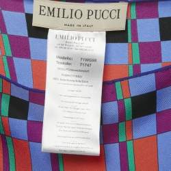 Pre Owned Emilio Pucci Multicolor Printed Silk Kaftan Short Dress S