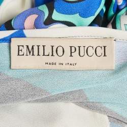 Pre Owned Emilio Pucci Multicolor Printed Jersey Maxi Dress S 