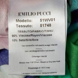 Pre Owned Emilio Pucci Multicolor Printed Jersey Strapless Cover Up Dress M