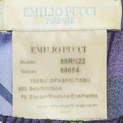 Pre Owned Emilio Pucci Multicolor Embellished Printed Silk Kaftan Tunic Top M 