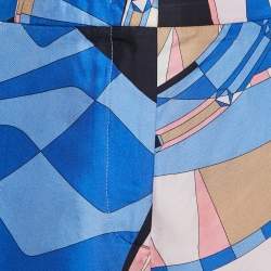 Pre Owned Emilio Pucci Multicolor Printed Silk Shorts M