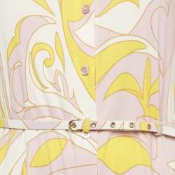 Pre Owned فستان إيميليو بوتشي جيرسي مطبوع وردي ماكسي مقاس متوسط