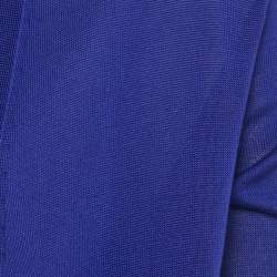 Pre Owned Emilio Pucci Blue Lace Trim Knit Cardigan XS