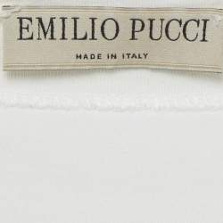 مملوكة مسبقًا Emilio Pucci White Sequin Detail Cotton T-Shirt S