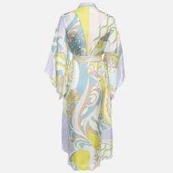 مملوكة مسبقًا Emilio Pucci Multicolor Printed Silk Midi Dress S