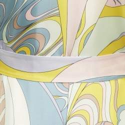 مملوكة مسبقًا Emilio Pucci Multicolor Printed Silk Midi Dress S