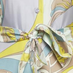 مملوكة مسبقًا Emilio Pucci Multicolor Printed Silk Midi Dress S