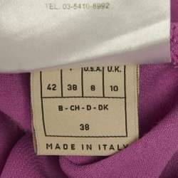 مملوكة مسبقًا فستان ايميليو بوتشي وردي حرير مطبوع بتفاصيل ربطة عنق كريب ميني مقاس متوسط (ميديم)