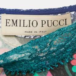 مملوكة مسبقًا فستان إيميليو بوتشي دانتيل جيرسي مطبوع متعدد الألوان قصير مقاس وسط (ميديوم)