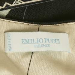 مملوكة مسبقًا Emilio Pucci Multicolor Printed Stretch Silk Top S