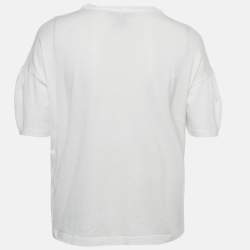 مملوكة مسبقًا Emilio Pucci White Logo Print Cotton T-Shirt S