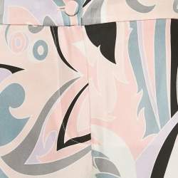 Pre Owned Emilio Pucci Multicolor Print Silk Trousers M