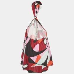 Pre Owned توب إيميليو بوتشي طباعة متعددة الألوان جيرسي رقبة عالية مقاس صغير (سمول)