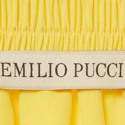 Pre Owned Emilio Pucci Yellow Silk Button Front Shirt M