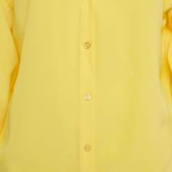 Pre Owned Emilio Pucci Yellow Silk Button Front Shirt M