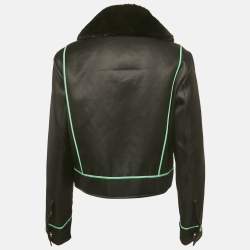 مملوكة مسبقًا سترة صناعية بحافة فرو أسود إميليو بوتشي مقاس متوسط