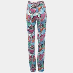 Pre Owned Emilio Pucci Multicolor Printed Jersey Trousers M