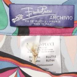 Pre Owned Emilio Pucci Multicolor Printed Jersey Trousers M
