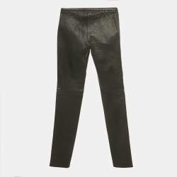 مملوكة مسبقًا Emilio Pucci Black Genuine Leather Skinny Pants S