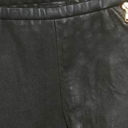 مملوكة مسبقًا Emilio Pucci Black Genuine Leather Skinny Pants S
