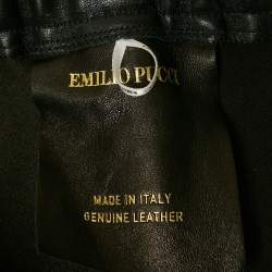 مملوكة مسبقًا Emilio Pucci Black Genuine Leather Skinny Pants S
