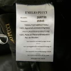 مملوكة مسبقًا Emilio Pucci Black Genuine Leather Skinny Pants S