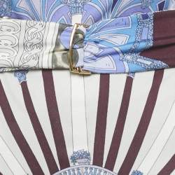 Pre Owned Emilio Pucci Burgundy/Blue Printed Jersey Short Dress M