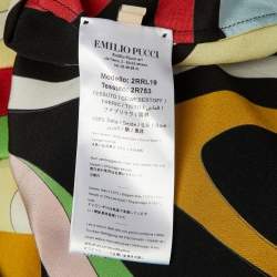 Pre Owned Emilio Pucci Multicolor Printed Silk Fringe Detail Kaftan Dress One Size  