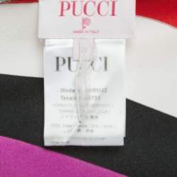 مملوكة مسبقًا توب وشاح بعنق قماشي حريري مطبوع متعدد الألوان من إيميليو بوتشي مقاس صغير (سمول)