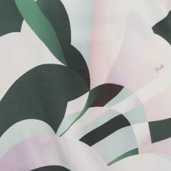 Pre Owned طقم بلوزة وبنطلون حرير بنقشة متعددة الألوان إميليو بوتشي مقاس وسط