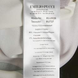 Pre Owned طقم بلوزة وبنطلون حرير بنقشة متعددة الألوان إميليو بوتشي مقاس وسط