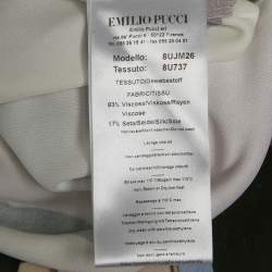 Pre Owned طقم بلوزة وبنطلون حرير بنقشة متعددة الألوان إميليو بوتشي مقاس وسط