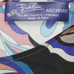 مملوكة مسبقًا Emilio Pucci Multicolor Printed Silk Top & Pants S
