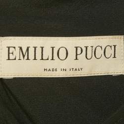 مملوكة مسبقًا Emilio Pucci Black Crepe Ribbon Details Mini Dress M