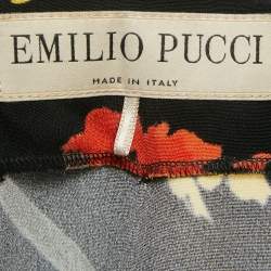 مملوكة مسبقًا فستان إيميليو بوتشي حرير مطبوع فرش متعدد الألوان قصير حجم صغير