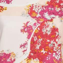 Pre Owned فساتين ايميليو بوتشي قطن بطبعة زهور متعددة الألوان بقصة واسعة قصير مقاس صغير - سمول