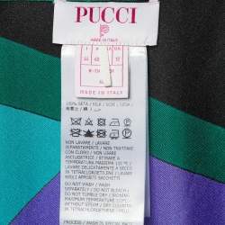 Pre Owned Emilio Pucci Multicolor Printed Silk Midi Skirt M