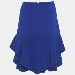 مملوكة مسبقًا Emilio Pucci Blue Wool Ruffled Mini Skirt S