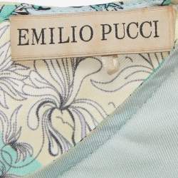 Pre Owned فستان إميليو بوتشي قصير حرير مطبوع متعدد الألوان مزين بالدانتيل صغير