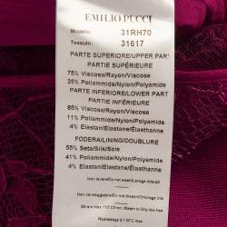 مملوكة مسبقًا فستان إميليو بوتشي أرجواني من الكريب المطاطي والدانتيل الشفاف ميديوس