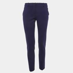 Pre Owned بنطلون إيميليو بوتشي كريب أزرق مطاطي مستقيم المقاس متوسط/28 بوصة خصر