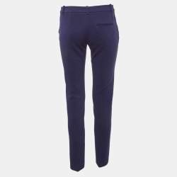 Pre Owned بنطلون إيميليو بوتشي كريب أزرق مطاطي مستقيم المقاس متوسط/28 بوصة خصر