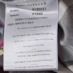 مملوكة مسبقًا Emilio Pucci Multicolour Abstract Pattern Stretch Long-Sleeved Top M