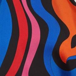 Pre Owned Pucci Multicolor Printed Silk Halterneck Scarf Top (U)