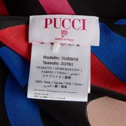 Pre Owned Pucci Multicolor Printed Silk Halterneck Scarf Top (U)