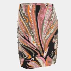 مملوكة مسبقًا Emilio Pucci Multicolor Printed Silk Midi Skirt M