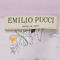 Pre Owned قميص حرير مطبوع زاه متعدد الألوان بأزرار من الأمام إيميليو بوتشي مقاس صغير