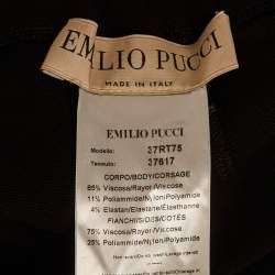 Pre Owned Emilio Pucci Black Lace Trim Jersey Skinny Trousers M