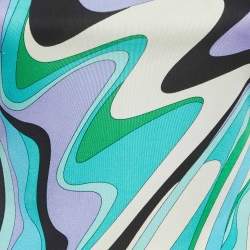 Pre Owned فساتين ميني جيرسيه إيميليو بوتشي بطباعة دوامات متعددة الألوان مقاس صغير