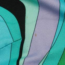 Pre Owned فساتين ميني جيرسيه إيميليو بوتشي بطباعة دوامات متعددة الألوان مقاس صغير